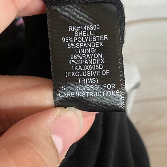 Joe & Elle Black Floral Print High Neck Bodycon Midi Dress Size Medium - Picture 8 of 8